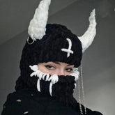 Erwachsenenhut Halloween Party Hasenohr Ohren Kopfbedeckung Warm Häkelmütze